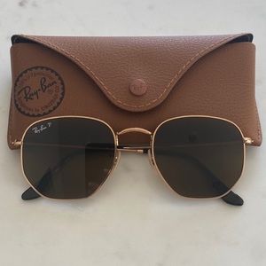 Ray Ban Polarized Hexagonal RB3548N Gold and Brown